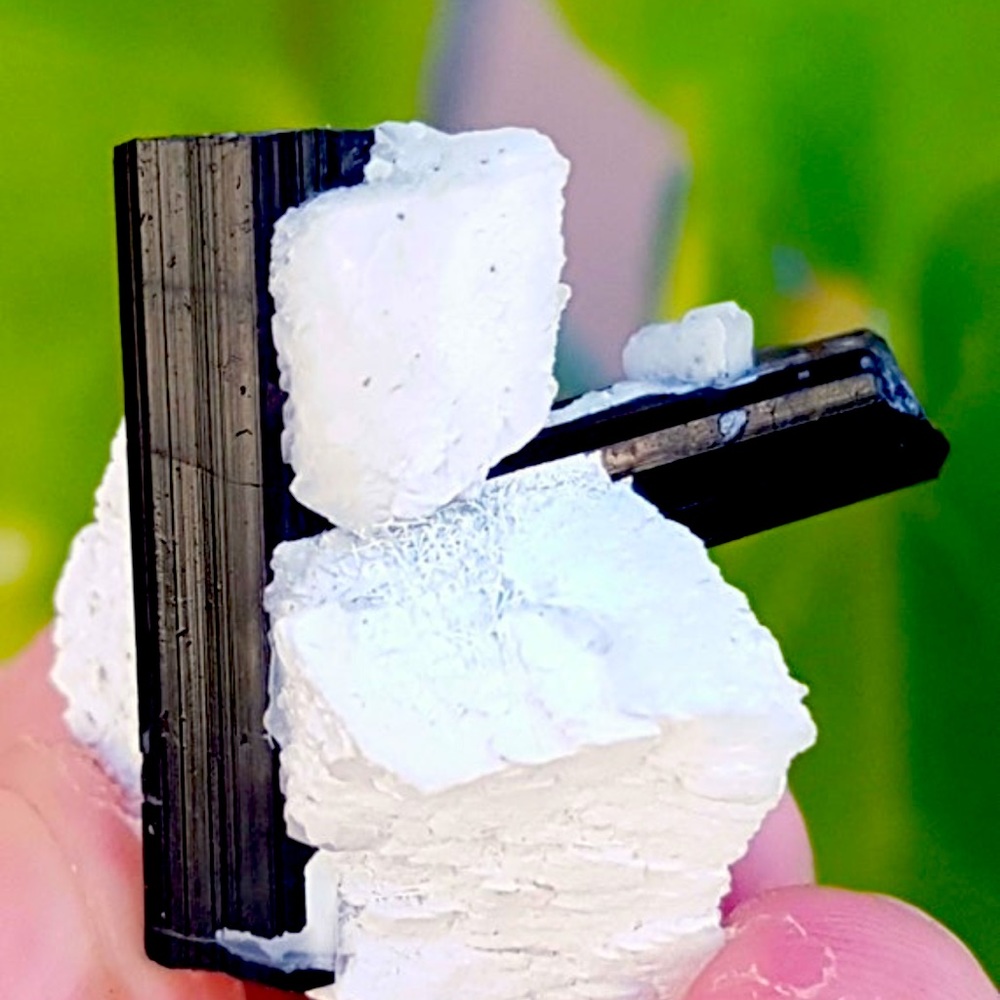 #etsy shop:  Feldspar combine with Black Tourmaline / Black / Quartz